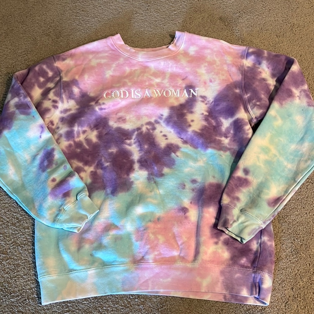 God is a Woman Tie Dye Crewneck Ariana Grande Sweetener
